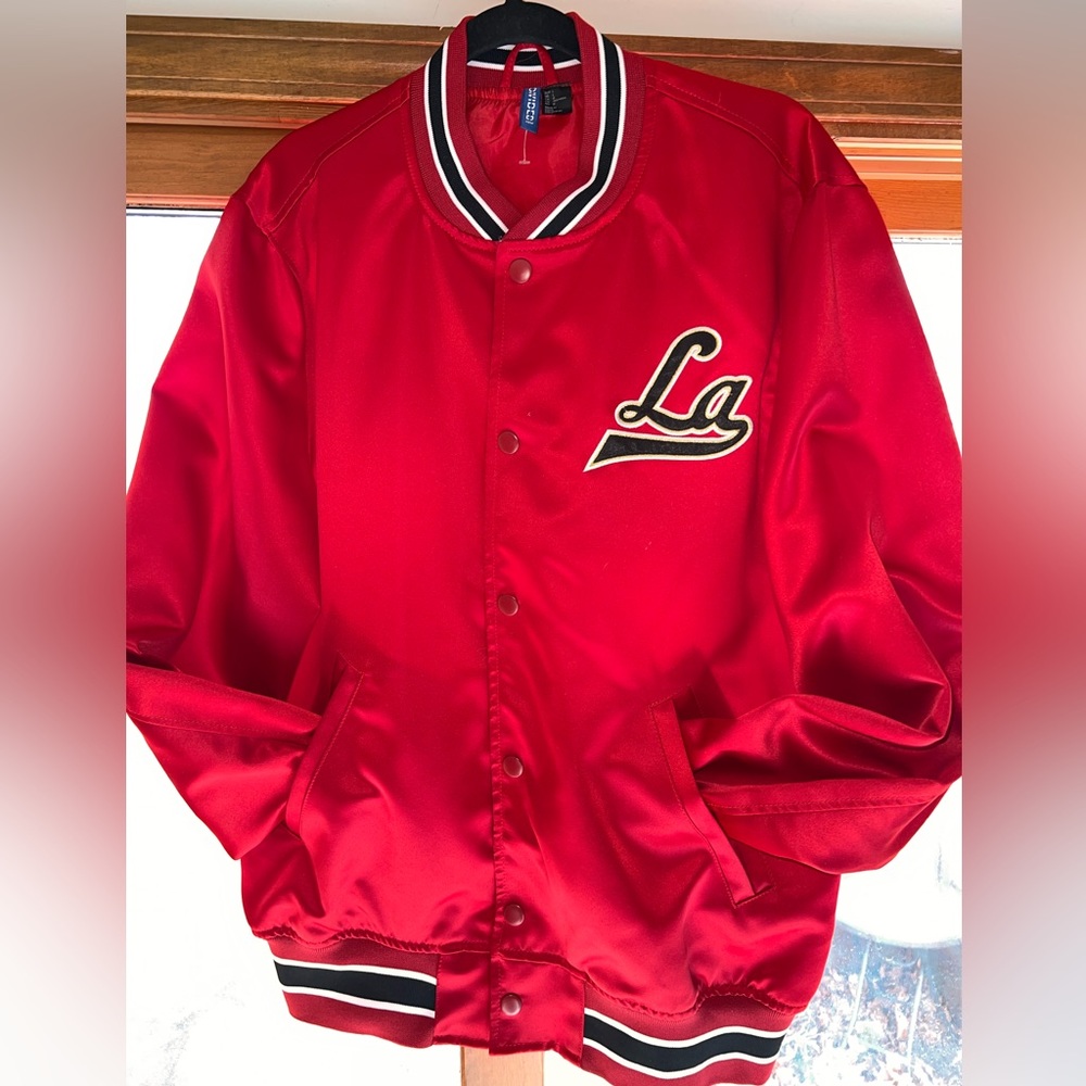 HM Divided -Red Bomber Varsity Wind Breaker Jacket